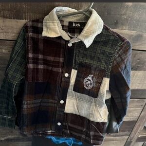 Kith Kids Patchwork Plaid Jacket - Green, Brown, Cream